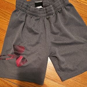 Under Armour Dark Gray Athletic Shorts with Pink Logo